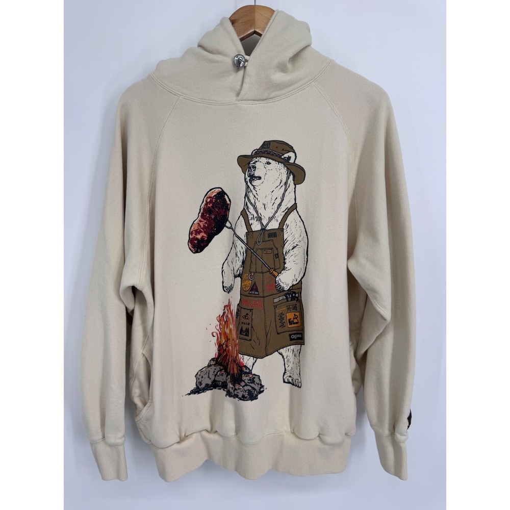 Go Slow Caravan Hoodie Men Size 5 L Ogawa Bear Campfire Bear Japanese Gorpcore